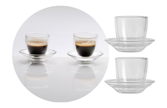 TAZA CRISTAL C/PLATO GRAVITYCAPUCCINO-2*
