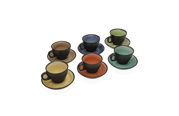 TAZA TE CON PLATO STONE 0,SET 6 UNIDADES