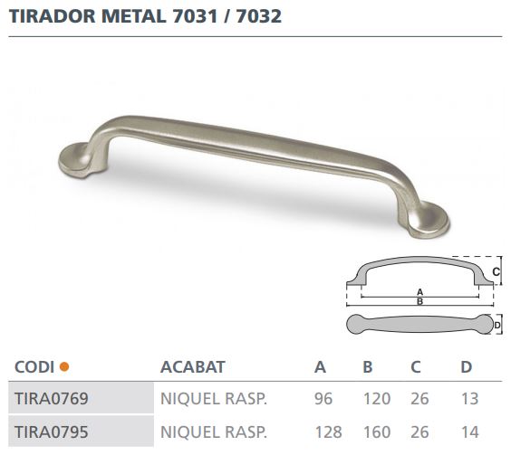 TIRADOR METALICO 96 MM NIQUEL CEPILLADO 7032038 2