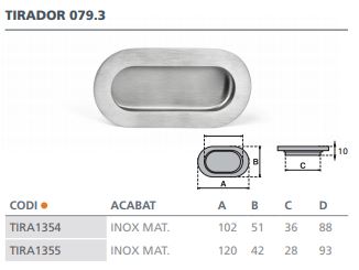 TIRADOR INOX MATE 079.3 102X50   4985201 2