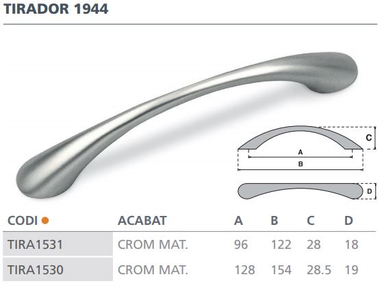 TIRADOR CROMO MATE 1944 ( 96MM)  6154002 2