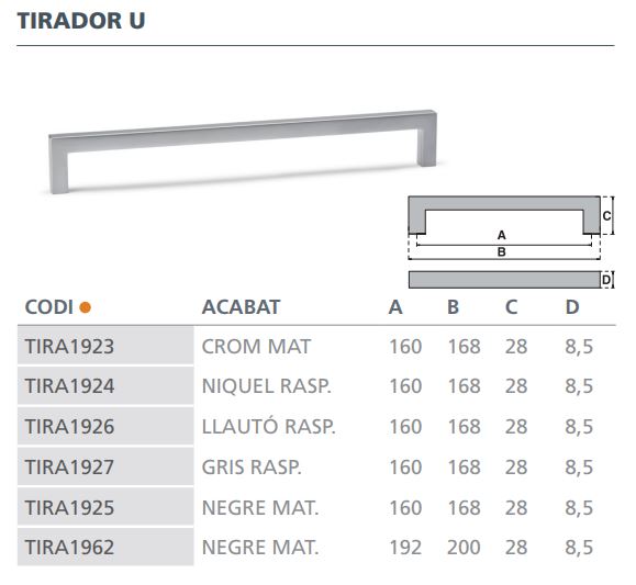 TIRADOR VIEFE U     0056192ZM2 NEGRO MAT 3