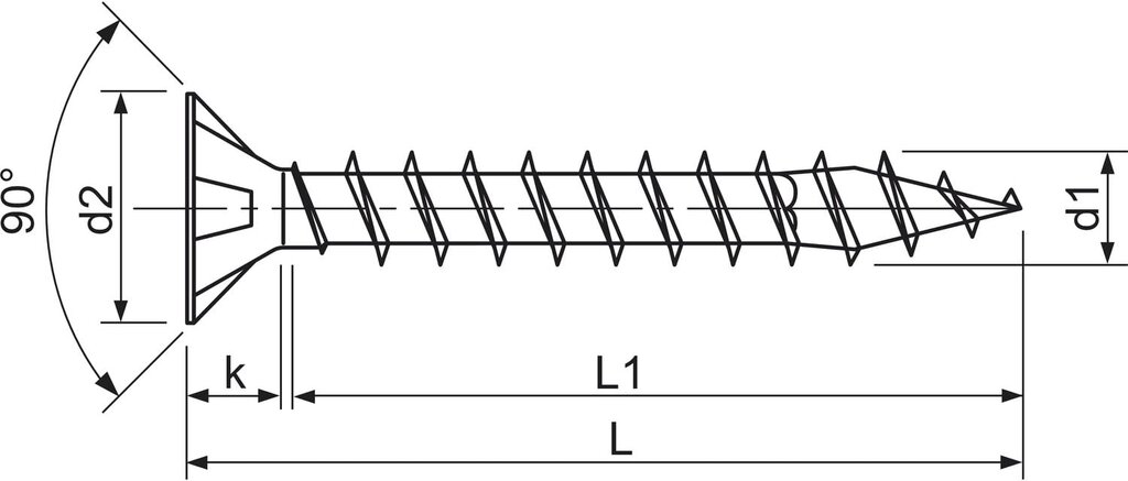 TORNILLO MADERA CABEZA PLANA POZI CINCADO CAJA PROFESIONAL 3,5 X 50 500 UDS 1081010350505 3
