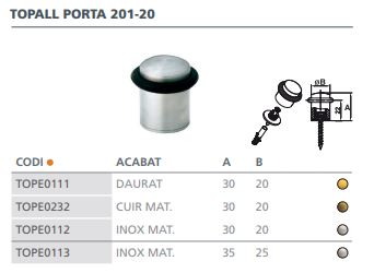 TOPE PUERTA 301-20 A.INOX DISPLAY 3