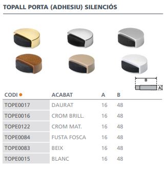 TOPE PUERTA ADHESIVO SILENCIOSO CROMADO/MATE 2027-7- 000 3