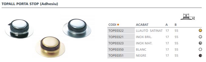 TOPE PUERTA STOP ADH.INOX.BR 1810100 2