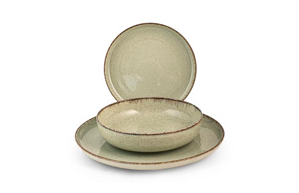VAJILLA 12 PZ PORCELANA PEVERDE
