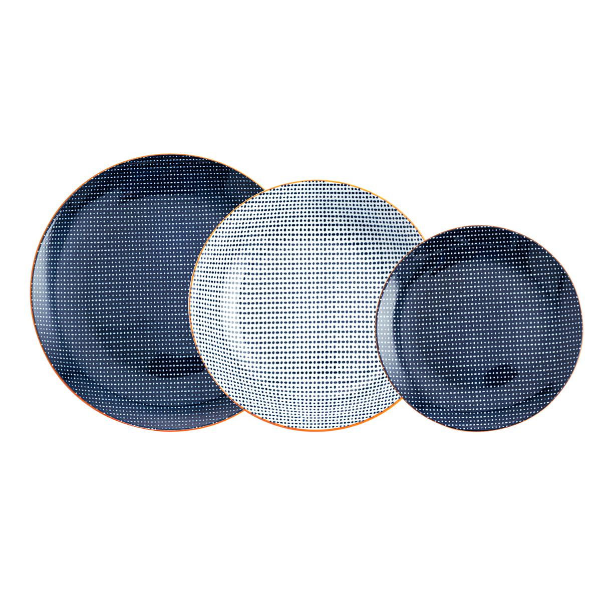 VAJILLA 18 PZAS PORCELANA BLUE MOON AZUL