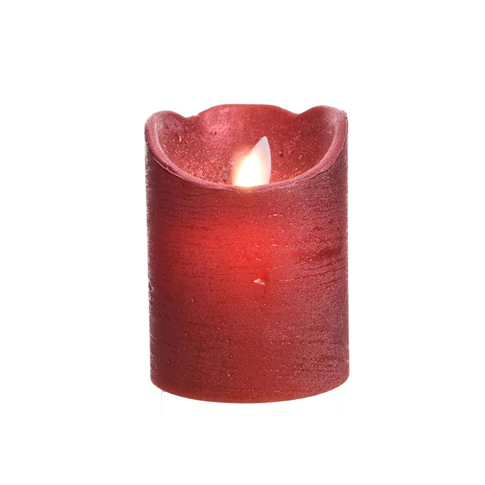 VELA INTERIOR LED 7,5X10 ROJO METALICO